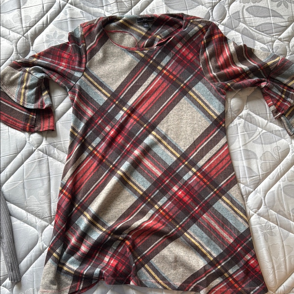 Plaid Long Sleeve Dress
